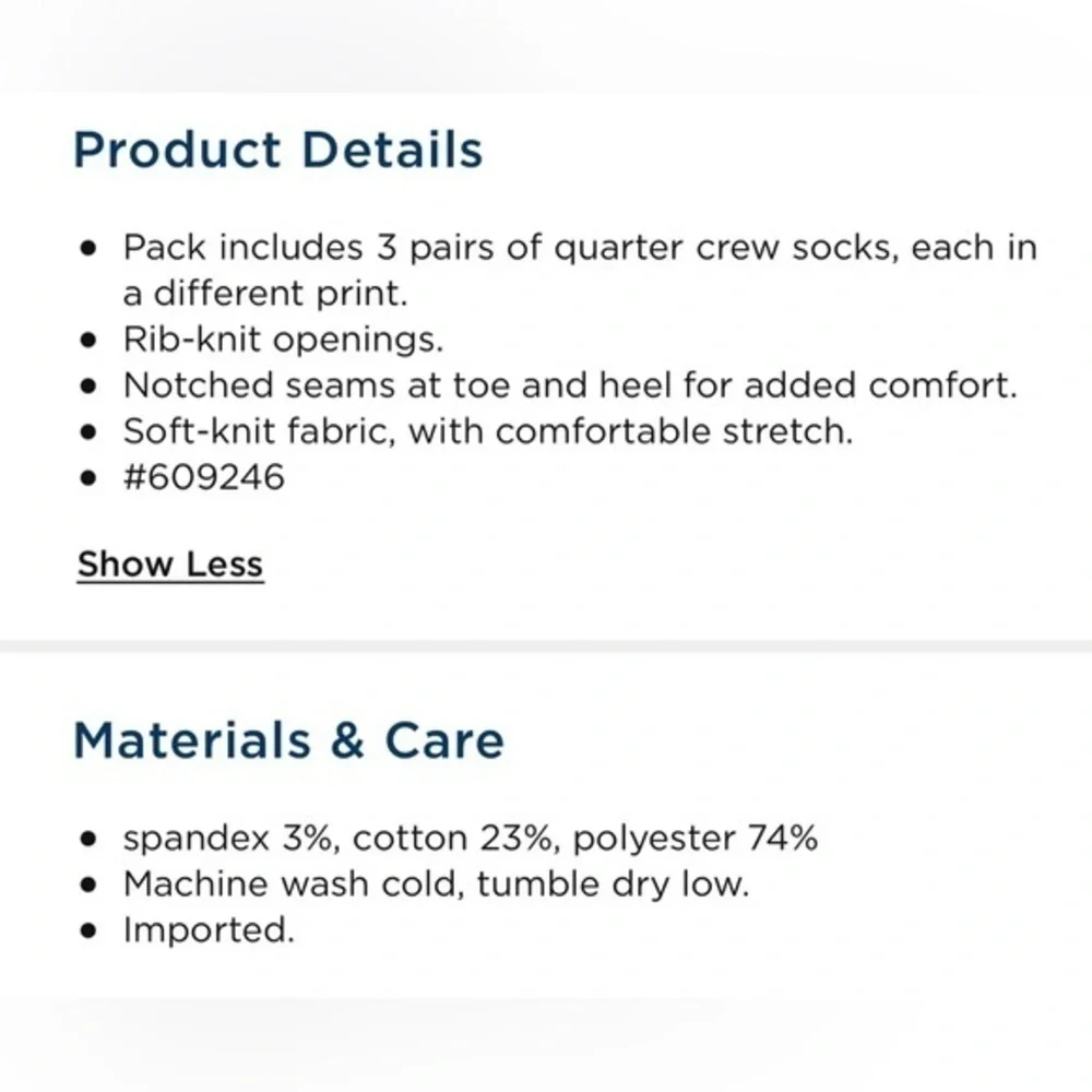 Novelty Quarter Crew Socks 3-Pack - Picture 4 of 4